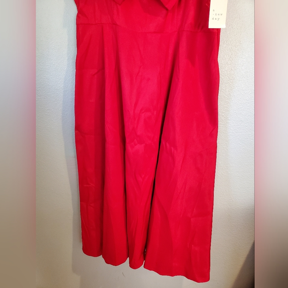 Women's Bow Midi Dress - A New Day Red 16 - Picture 7 of 9